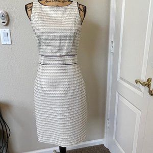 Banana Republic creamy-white and black striped sleeveless sheath dress Size 4